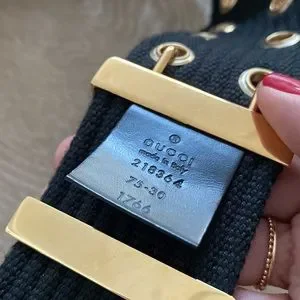 Gucci | Accessories | Gucci Black Belt With Gold Tone  display picture 1